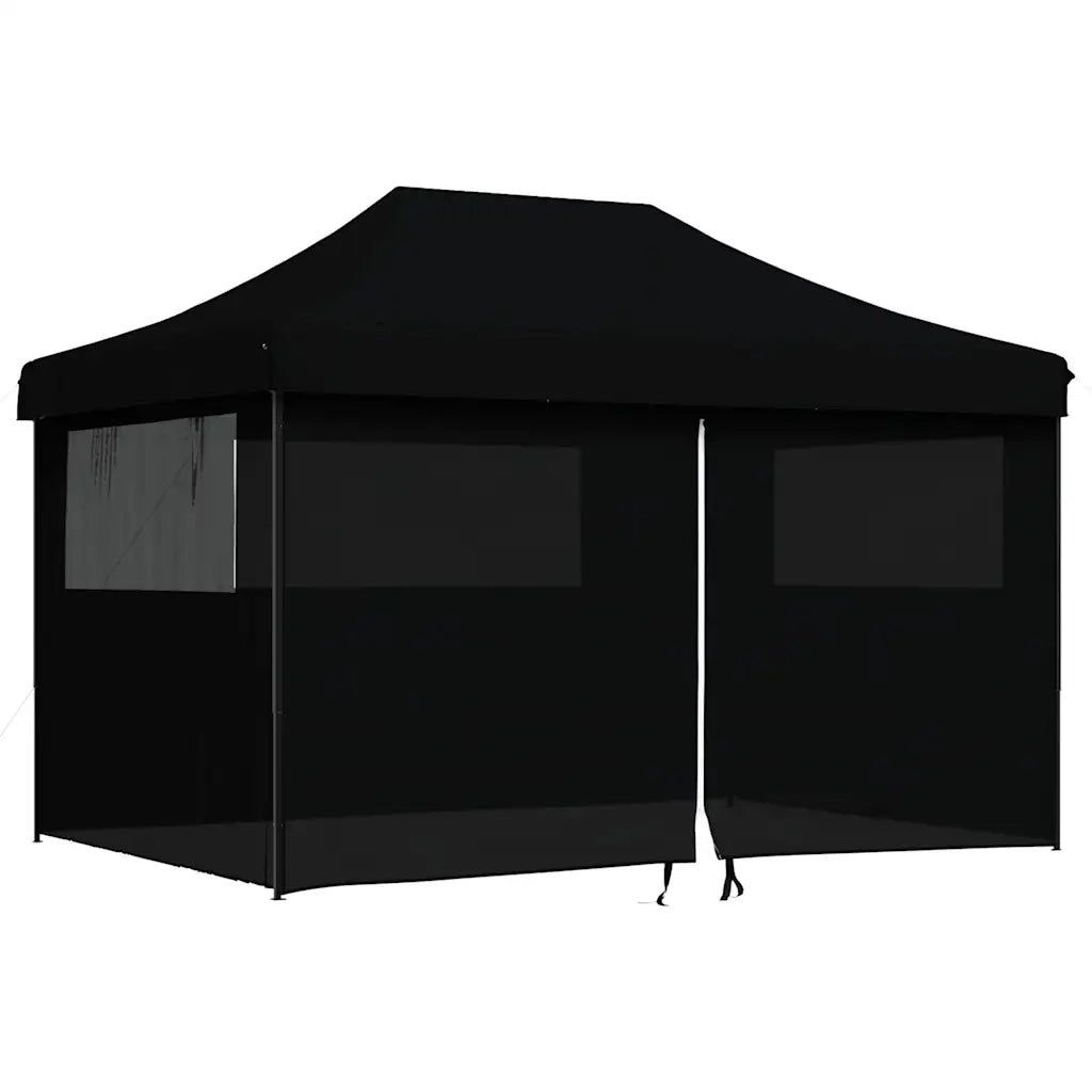 Tendone per Feste Pieghevole Pop-Up con 4 Pareti Nero 4005030