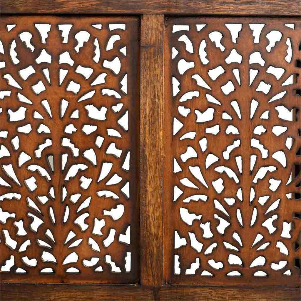 Separè in legno marrone artigianale 50(x4) x 2x180h cm