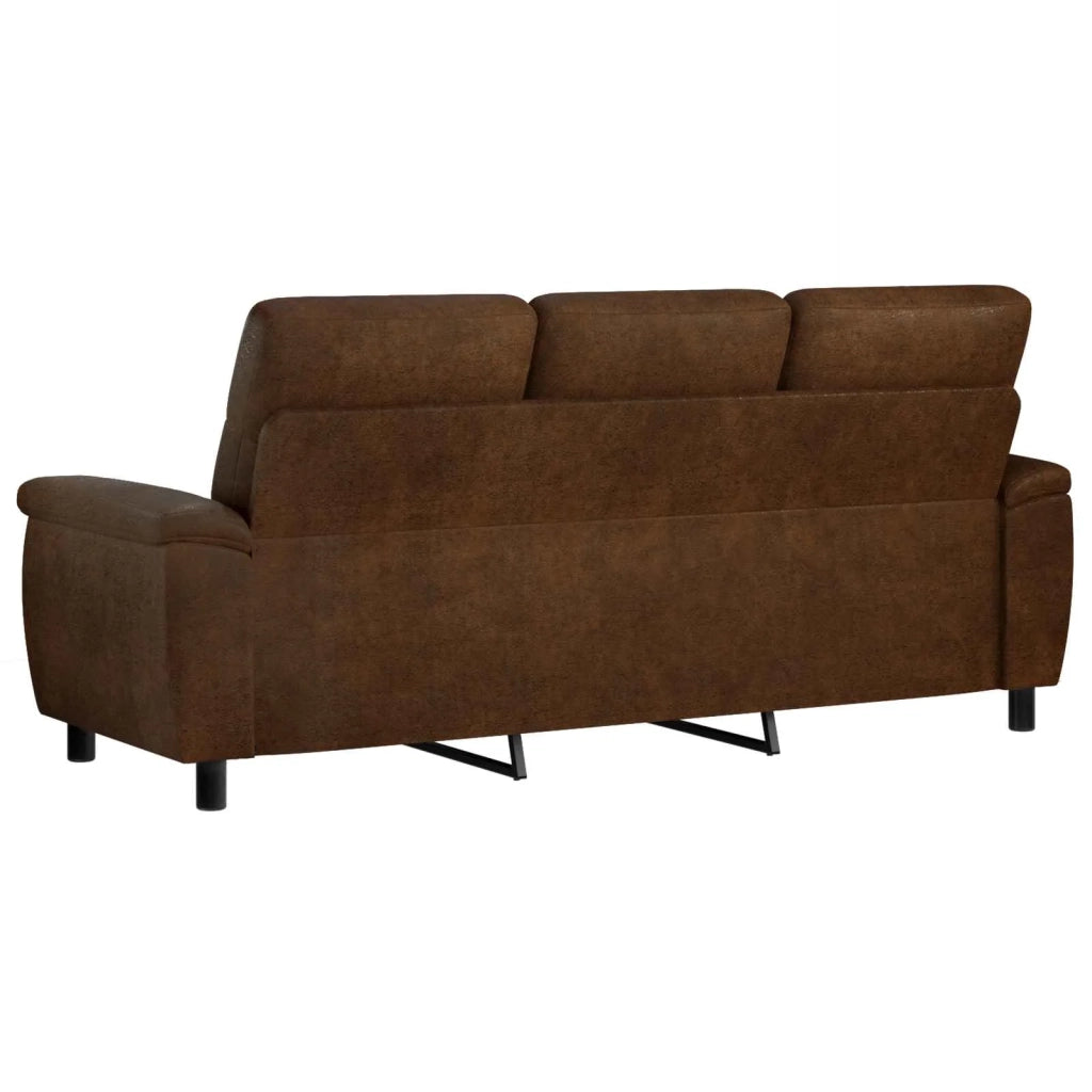 Divano Marrone 214 x 90 x 95 cm Pelle Scamosciata Sintetica 42040983
