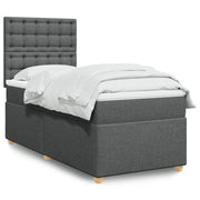 vidaXL Giroletto a Molle con Materasso Grigio Scuro 90x190 cm Tessuto