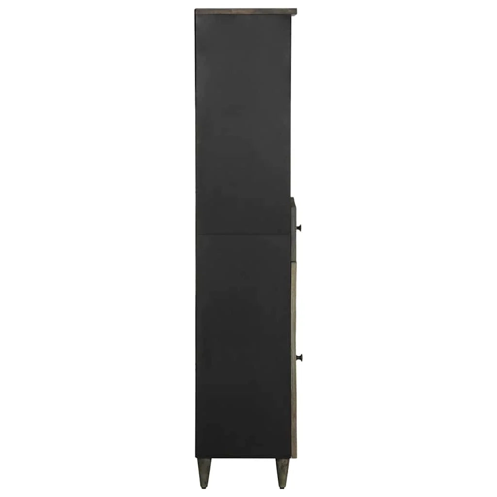 Mobiletto da bagno 38 x 33 x 160 cm ampio spazio di archiviazione stile moderno legno nero 02_0057755