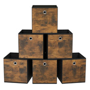 Scatole portaoggetti pieghevoli set da 6 cubi baule cestino organizer per vestiti contenitori per giocattoli tessuto non tessuto tessuto Oxford 30 x 30 x 30 cm marrone 12_0004506
