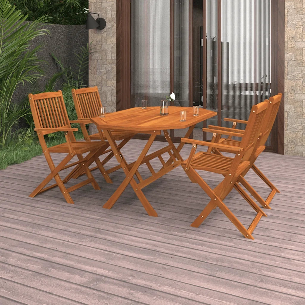 Set da Pranzo da Giardino 5 pz in Legno Massello di Acacia 3086996