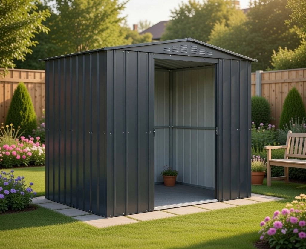 Casetta Box da Giardino 245x185xH198 cm in Lamiera Antracite