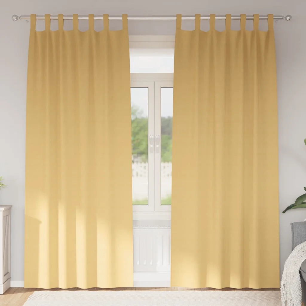 Tende Blackout con Anelli 2 pcs Beige 245 x 140 cm Poliestere 4107536