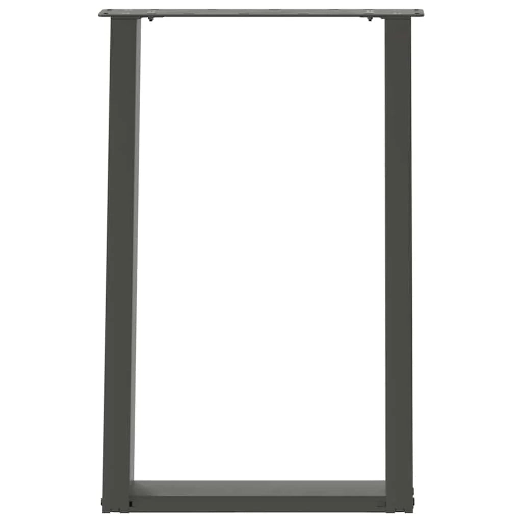 Set di 2 gambe regolabili per tavolo da pranzo a forma di U design moderno 60 x 72-73 cm acciaio antracite 02_0057070