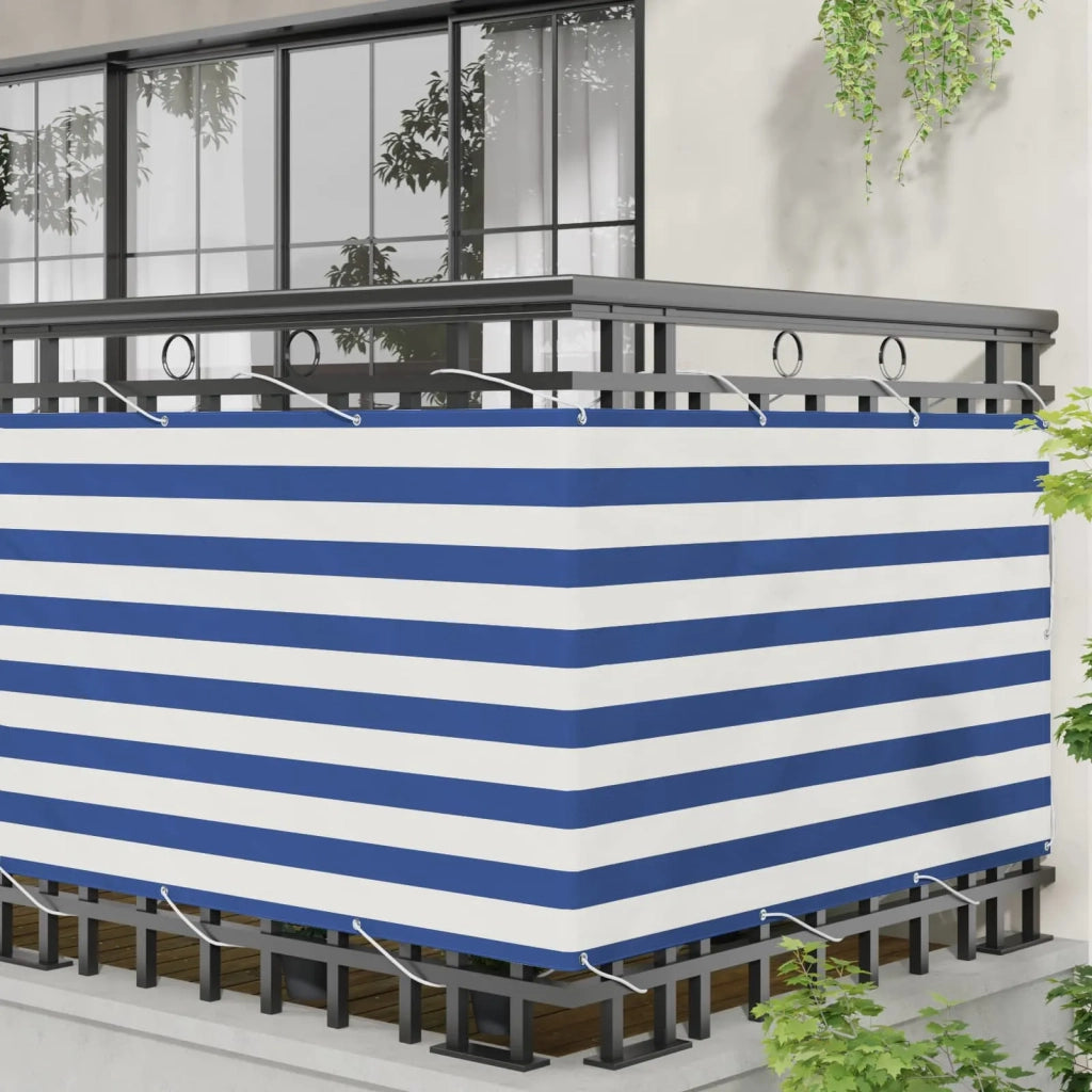 Schermo da balcone | Paravento da Balcone Blu e Bianco 100 x 200 cm Tessuto Oxford