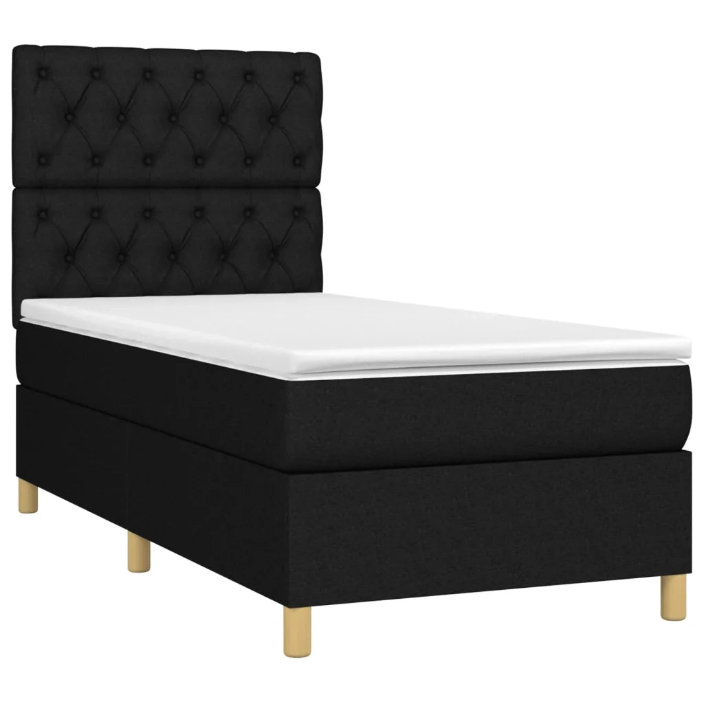 Giroletto a Molle con Materasso Nero 80x200 cm inTessuto 3142531