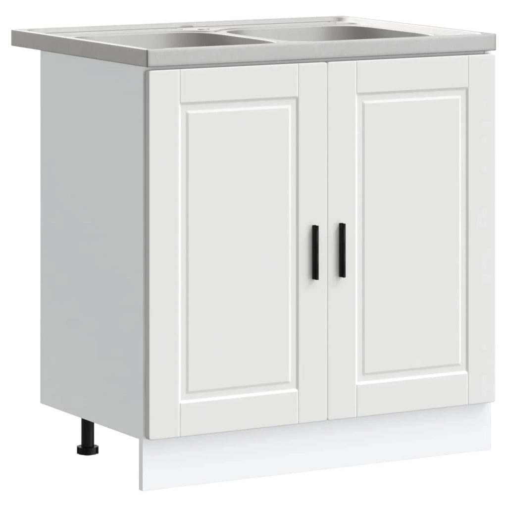 Mobiletto per Lavabo | Armadio Lavabo Porto 2 pz Bianco Legno multistrato