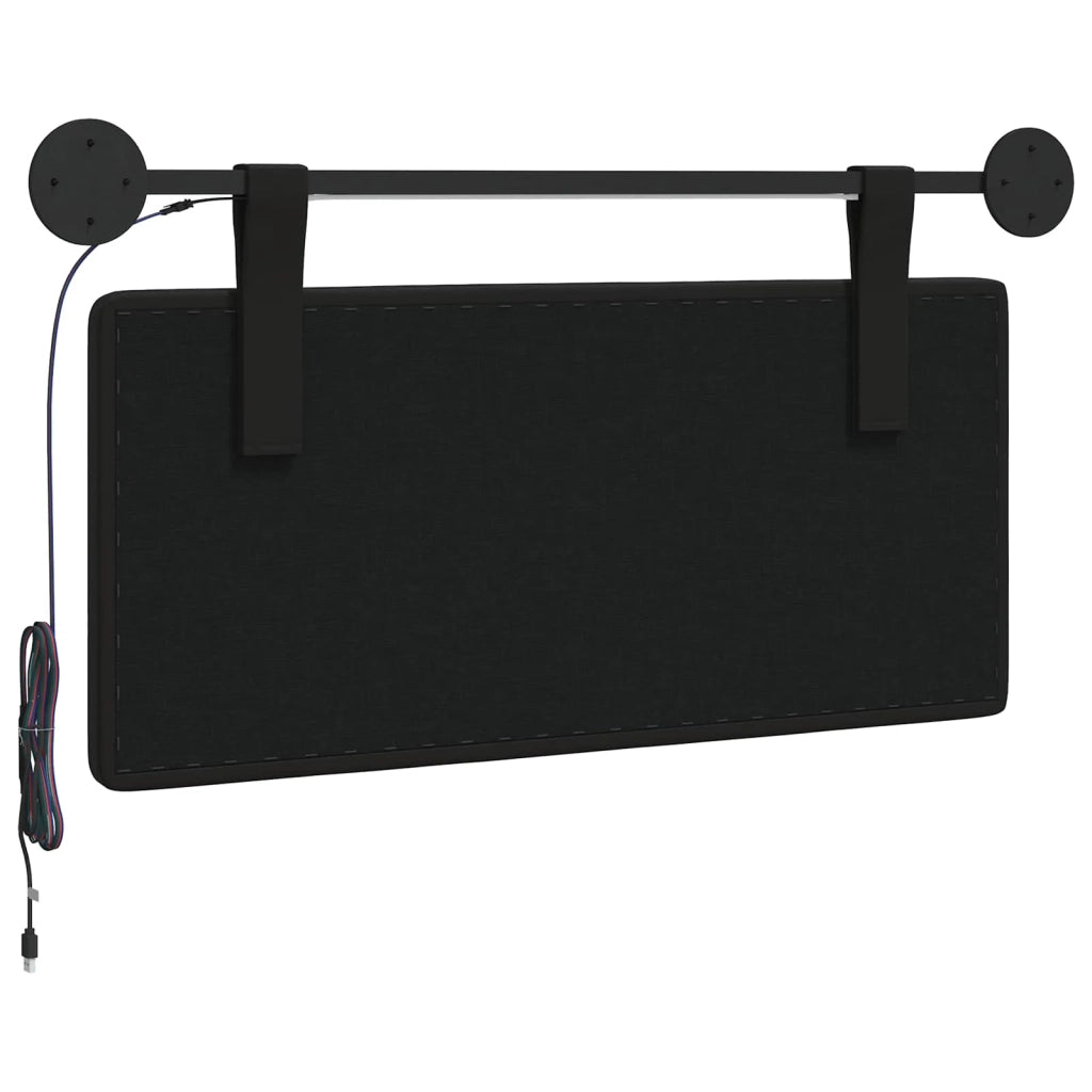 Testiera sospesa Con luce LED Nero Similpelle