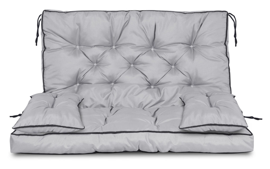 AIO FACTORY 100x60x50 cm Set da giardino impermeabile con cuscino grigio