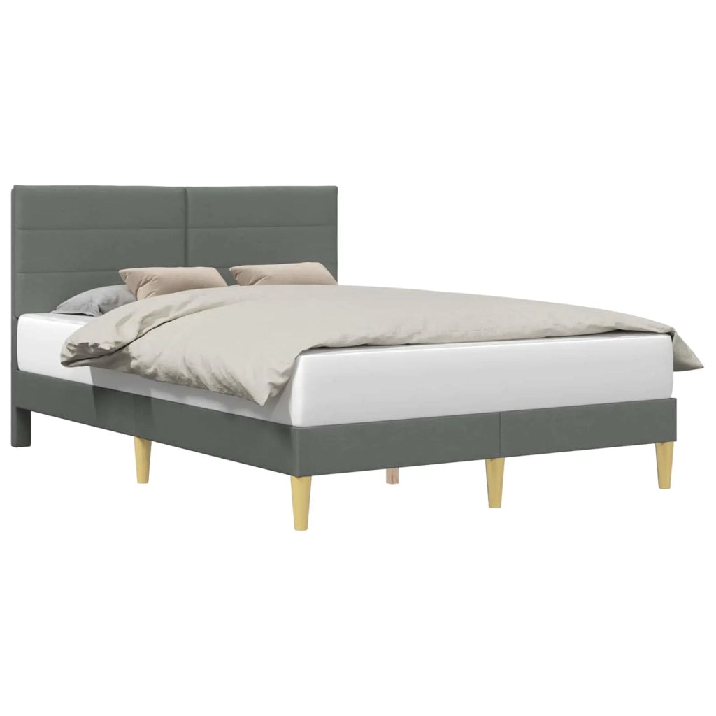 Struttura del letto-Giroletto Grigio Scuro 140 x 190 cm Tessuto 668165