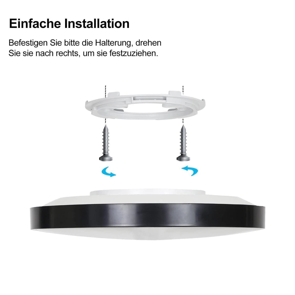 ZMH Lampada da soffitto plafoniera LED moderna nera rotonda per soggiorno corridoio ufficio