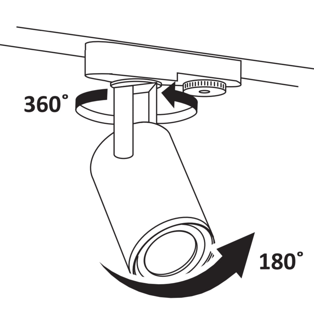 Faretto su binario Polux Minor bianco GU10 10W orientabile