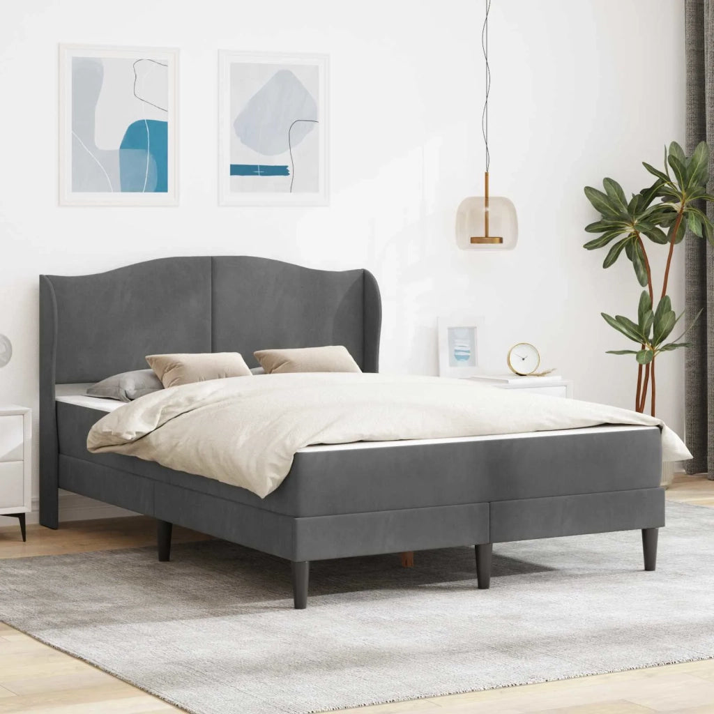 Struttura del letto Grigio Scuro 140 x 200 cm Velluto