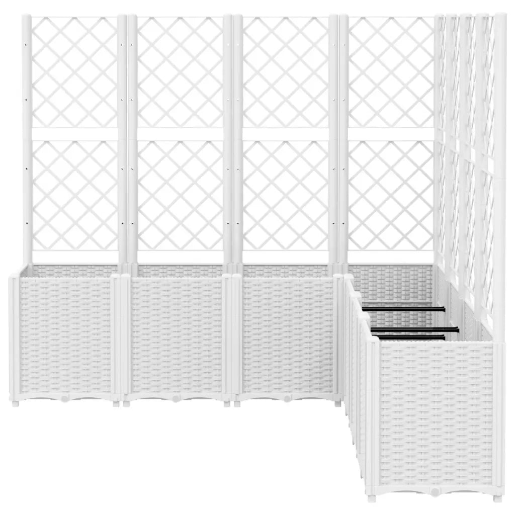 Fioriera da Giardino con Traliccio Bianco 160x160x140 cm in PP 367884
