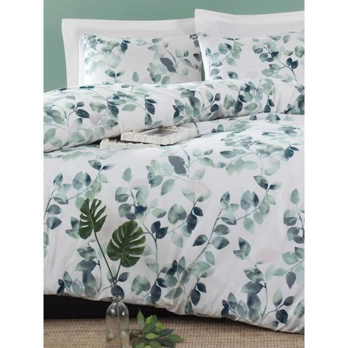 Completo letto - 1 copripiumino 220 x 240 cm + 2 federe 60 x 60 cm - 65% cotone, 35% poliestere - Verde