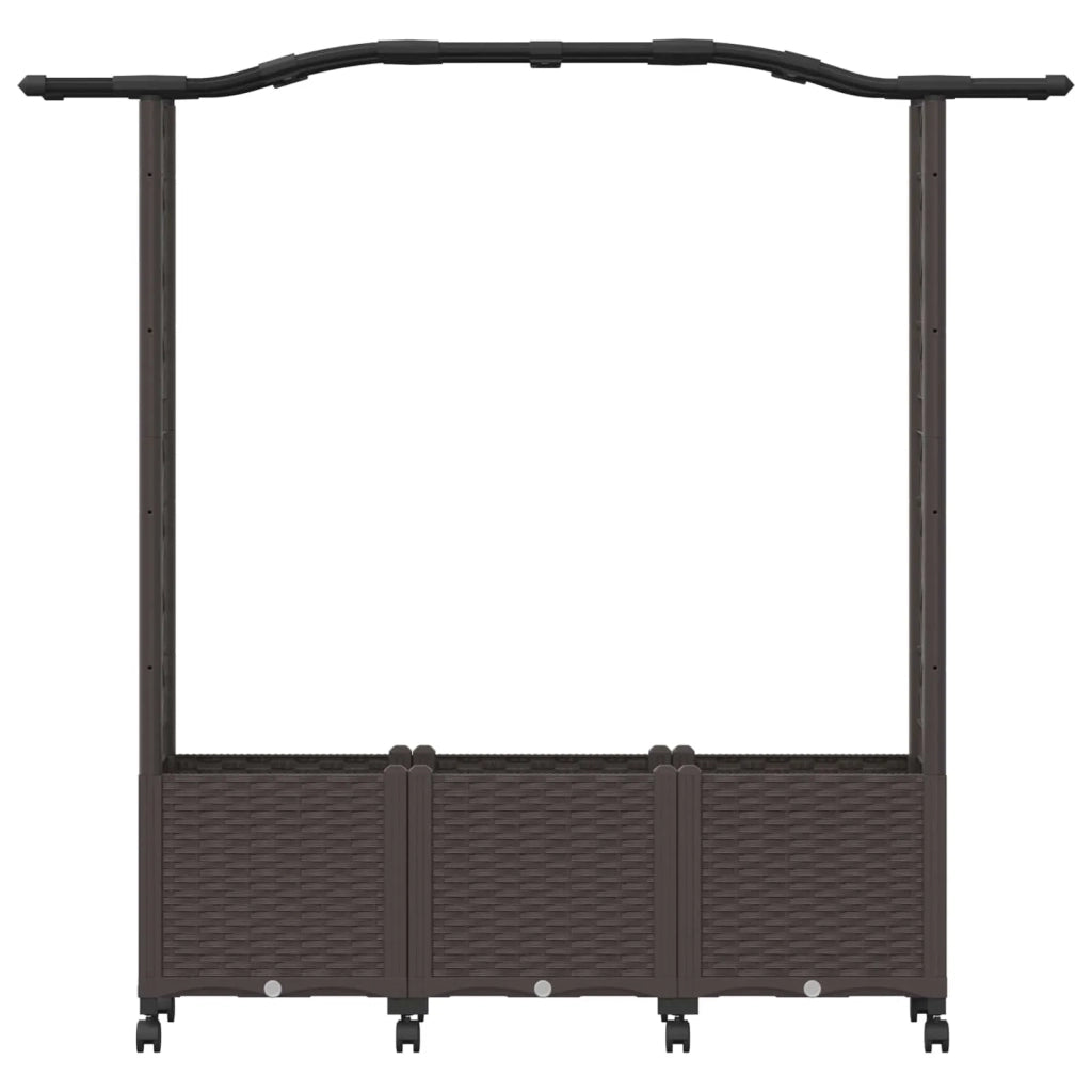 Letto Rialzato con Griglia e Tetto Marrone 164 x 40 x 144 cm PP 3423100