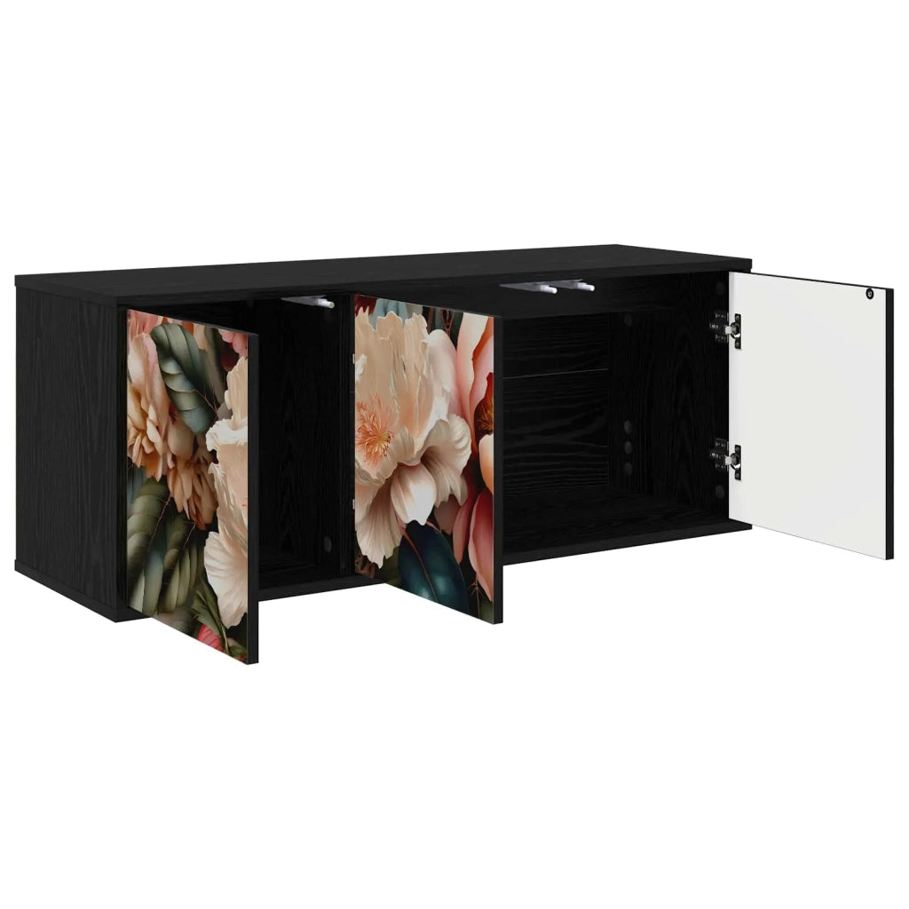 Mobile TV da Parete BORNE 102 x 33 x 40 cm Rovere Nero 8007164