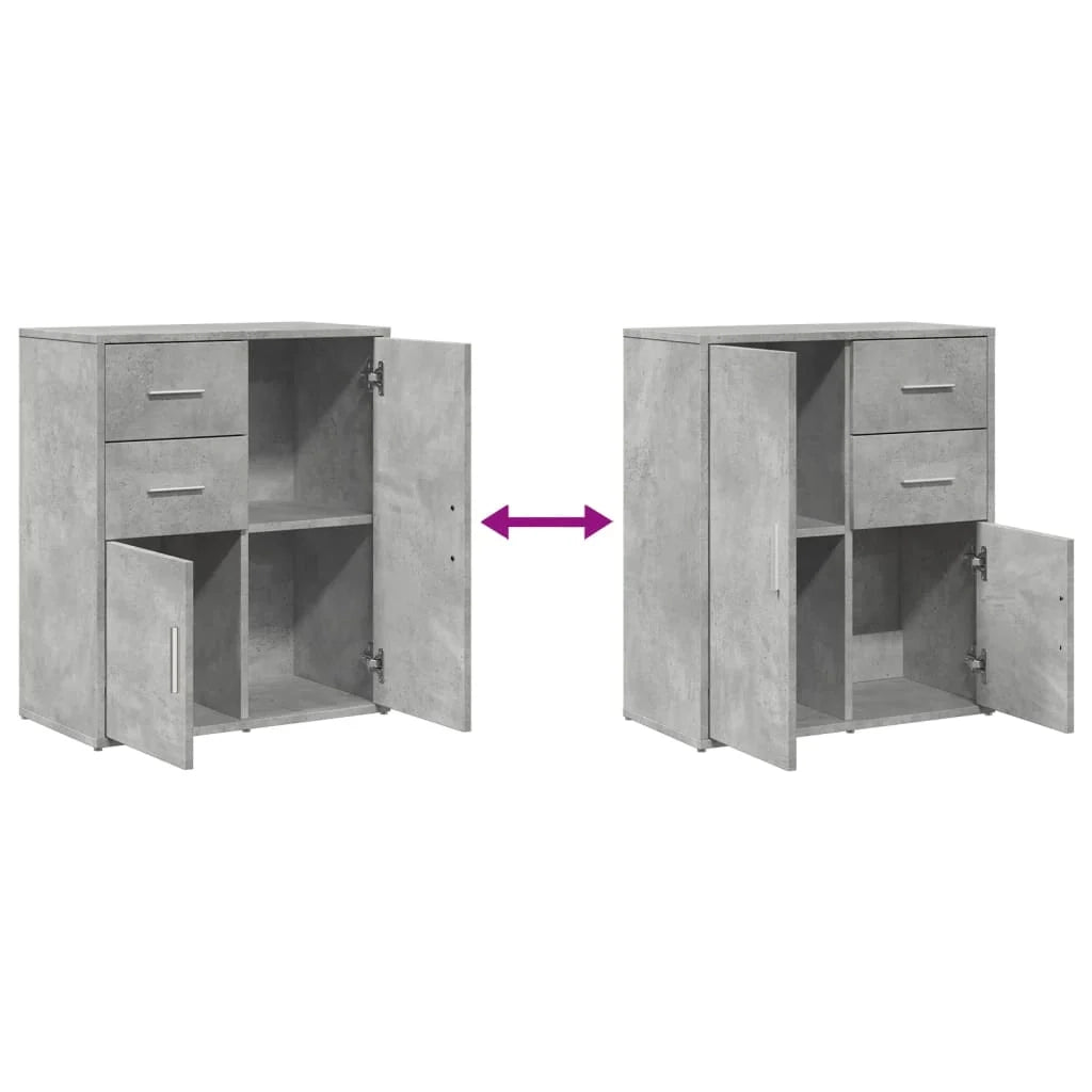 Buffet credenza cassettiera armadio mobile contenitore organizer per cucina soggiorno salotti set da 2 60 x 31 x 70 cm legno ingegnerizzato grigio 02_0036858