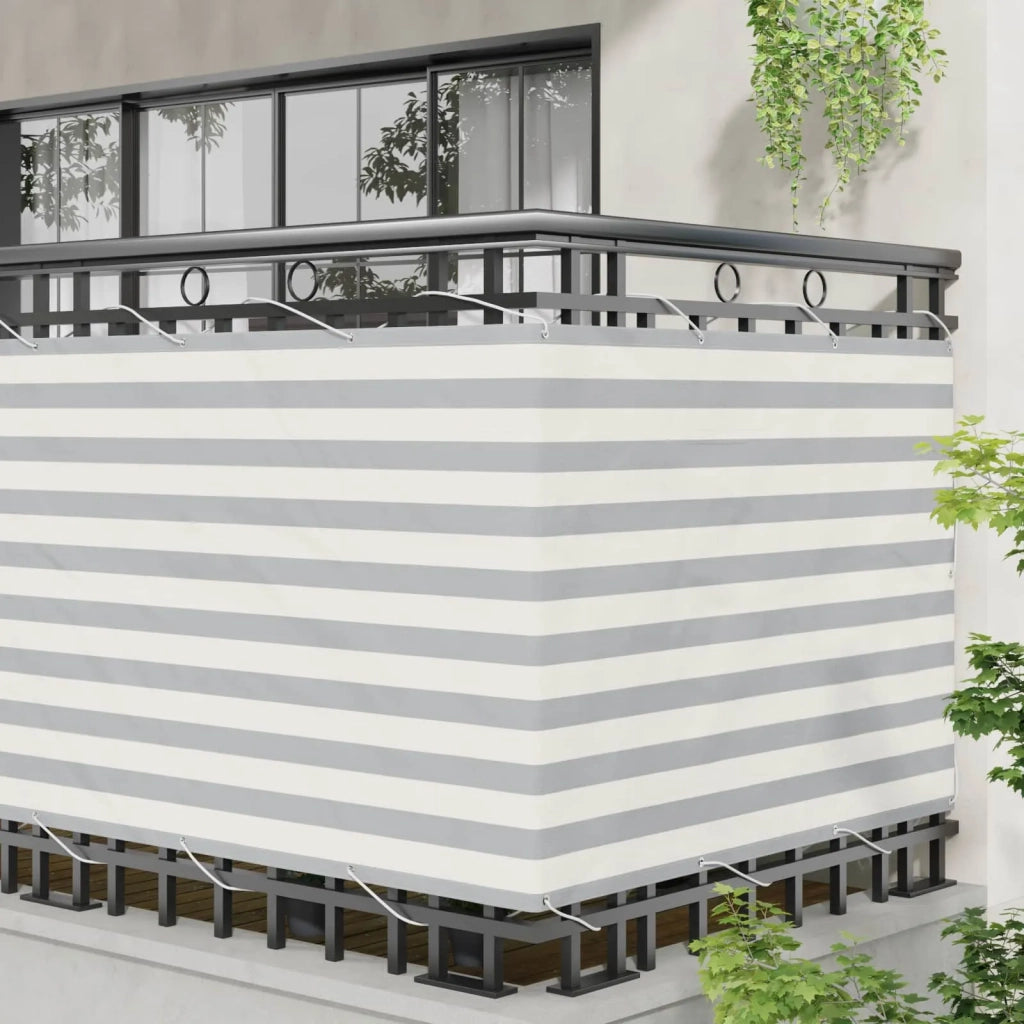 Schermo da balcone | Paravento da Balcone Grigio chiaro e bianco 110 x 1000 cm