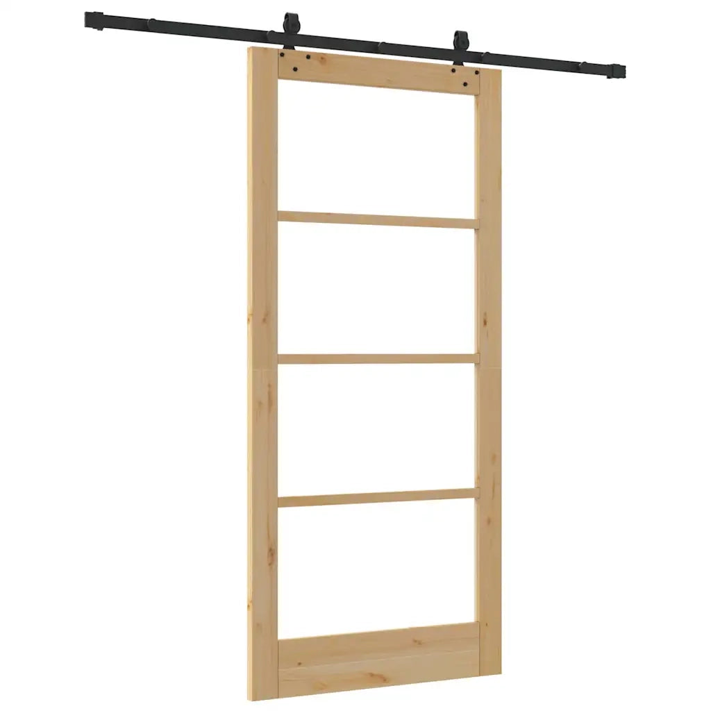 Porta scorrevole ORKDAL Naturale e Nero 93 x 202 cm 3332203