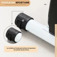 Cyclette Pieghevole Magnetica 8 Livelli, Display LCD, Rotelle e Sellino Regolabile, Nero