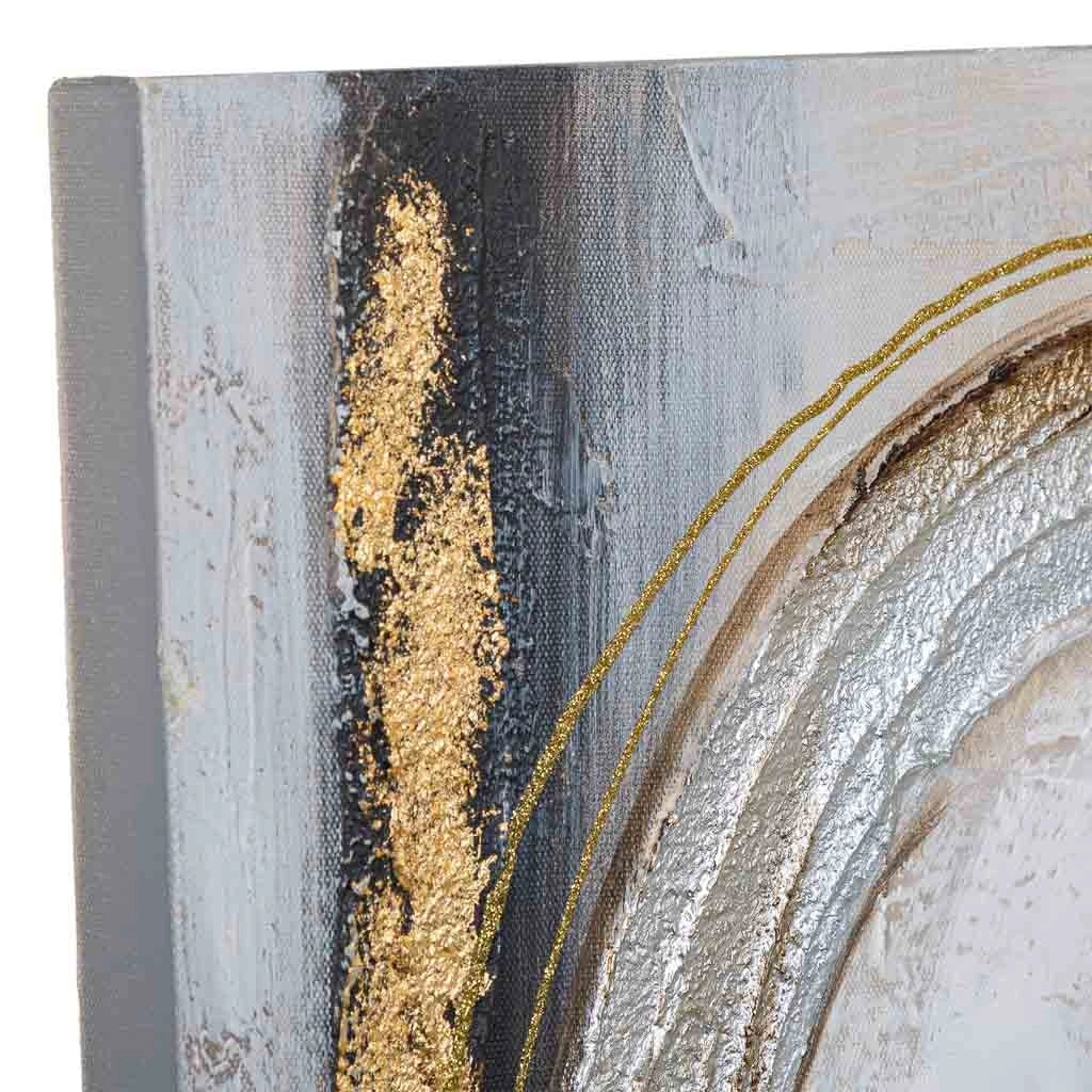 Quadro dipinto a mano con rilievo grigio 50x100x3h cm