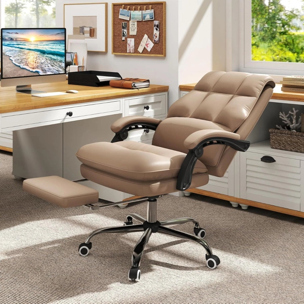 Sedia da ufficio ergonomica con sedile girevole regolabile, Sedia per computer in poliuretano Caff¨¨-Sedie da ufficio