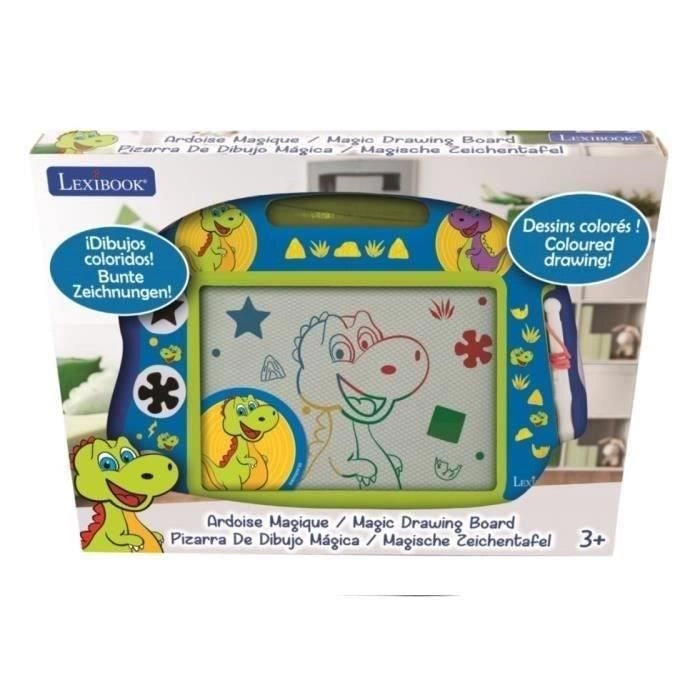 Lexibook - Lavagna magica Dinosauri - Formato A5 - Accessori magnetici - Stilo e timbri - Dai 3 anni
