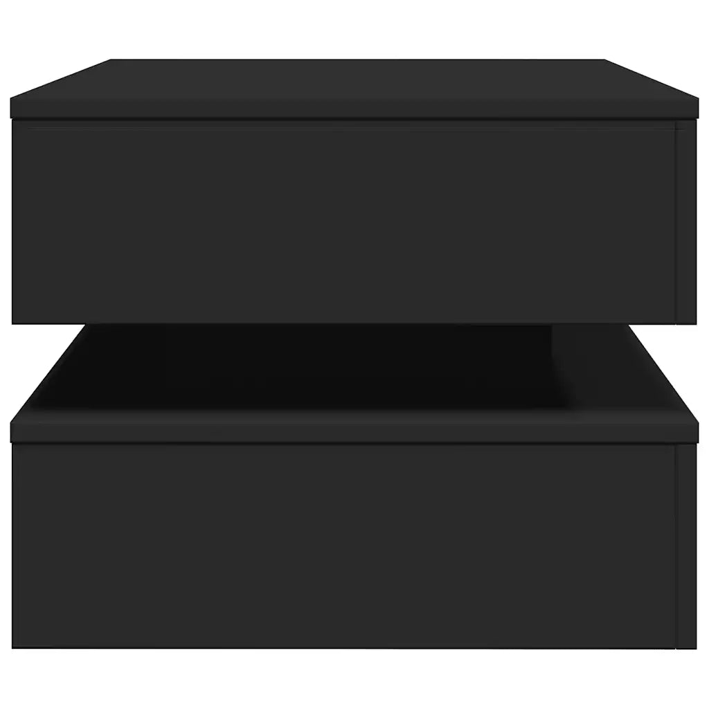 Tavolino da Soggiorno-Tavolino da Salotto con Luci LED Nero 90x50x40 cm 295101
