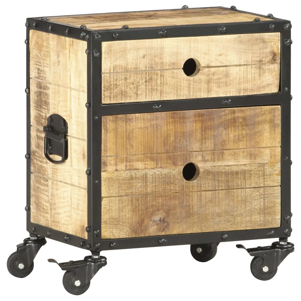 Comodino 40x30x50 cm in Legno Massello di Mango Grezzo cod mxl 49144