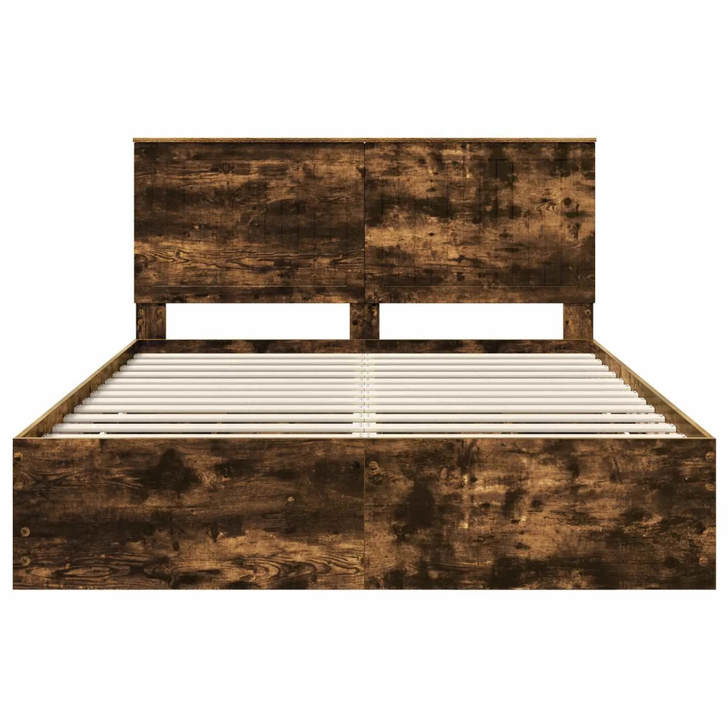 Struttura del letto con cassetto Rovere fumé 150 x 200 cm