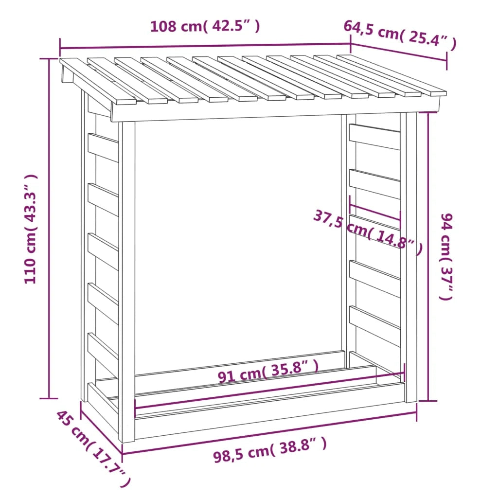 Portalegna portalegna organizer portaoggetti 108 x 64,5 x 110 cm legno di pino bianco 02_0045104