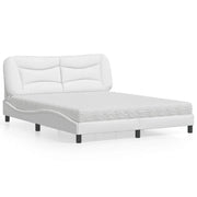 Letto con Materasso Hvar Bianco 160x200 cm in Similpelle