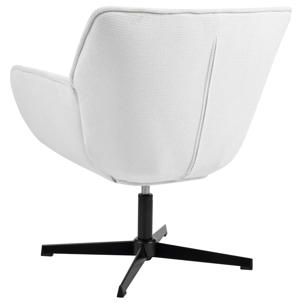 Poltrona imbottita con seduta curva struttura girevole seduta bianco girevole moderna seduta ampia design retrò