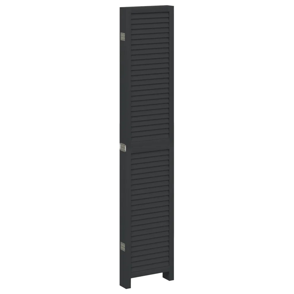 Divisorio Ambienti | Divider per stanze | Paravento 6 Pannelli Nero Legno Massello di Paulownia