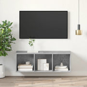 Mobile TV a Parete-Mobile TV a Muro Grigio Cemento 37x37x107cm Legno Multistrato