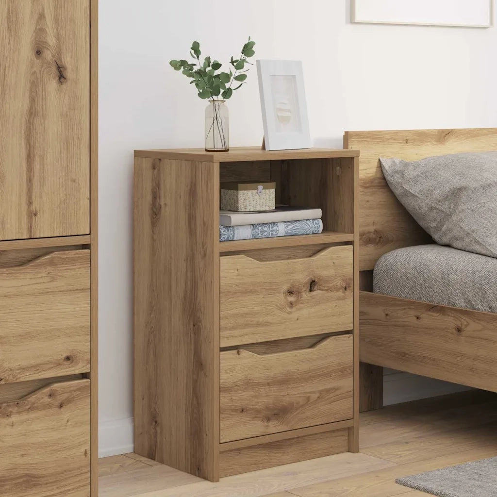 Comodini con cassetto 2 pcs Rovere artigianale 40 x 30 x 467 cm