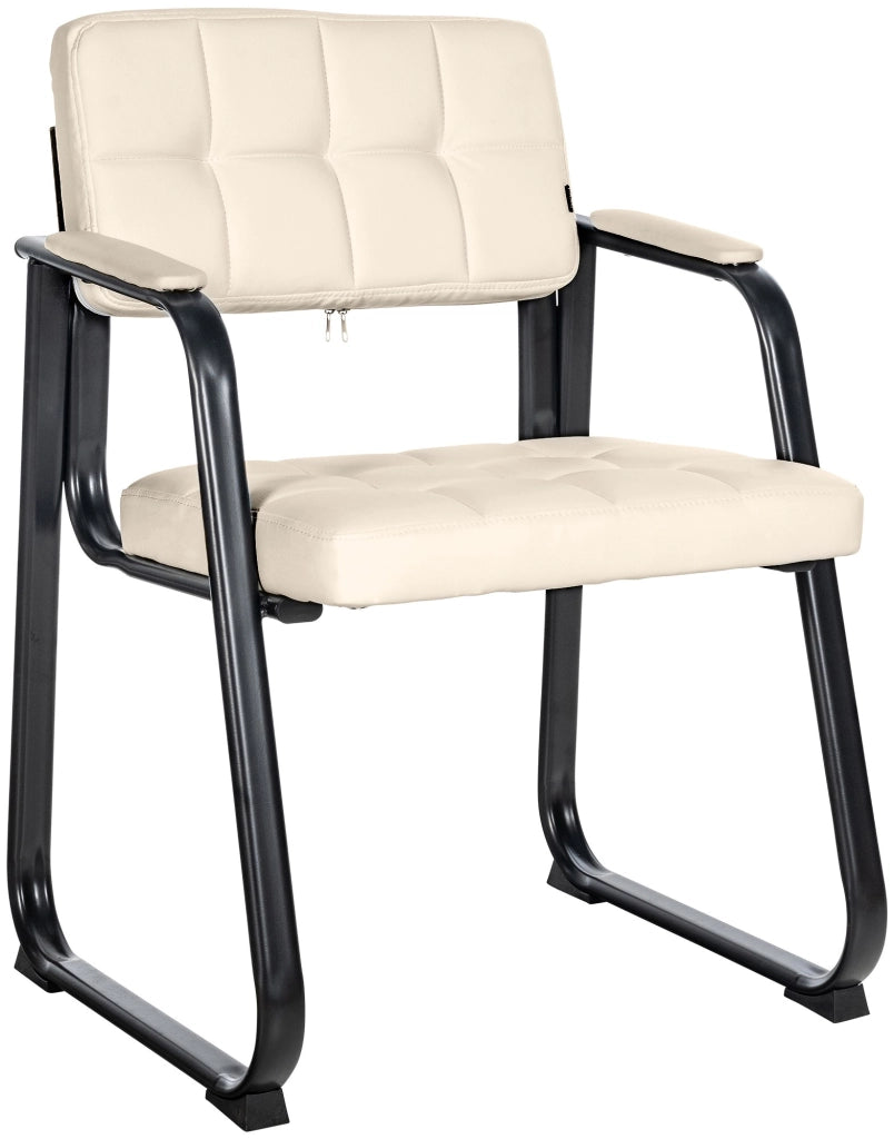 Sedia Visitatore Canada B in Similpelle crema