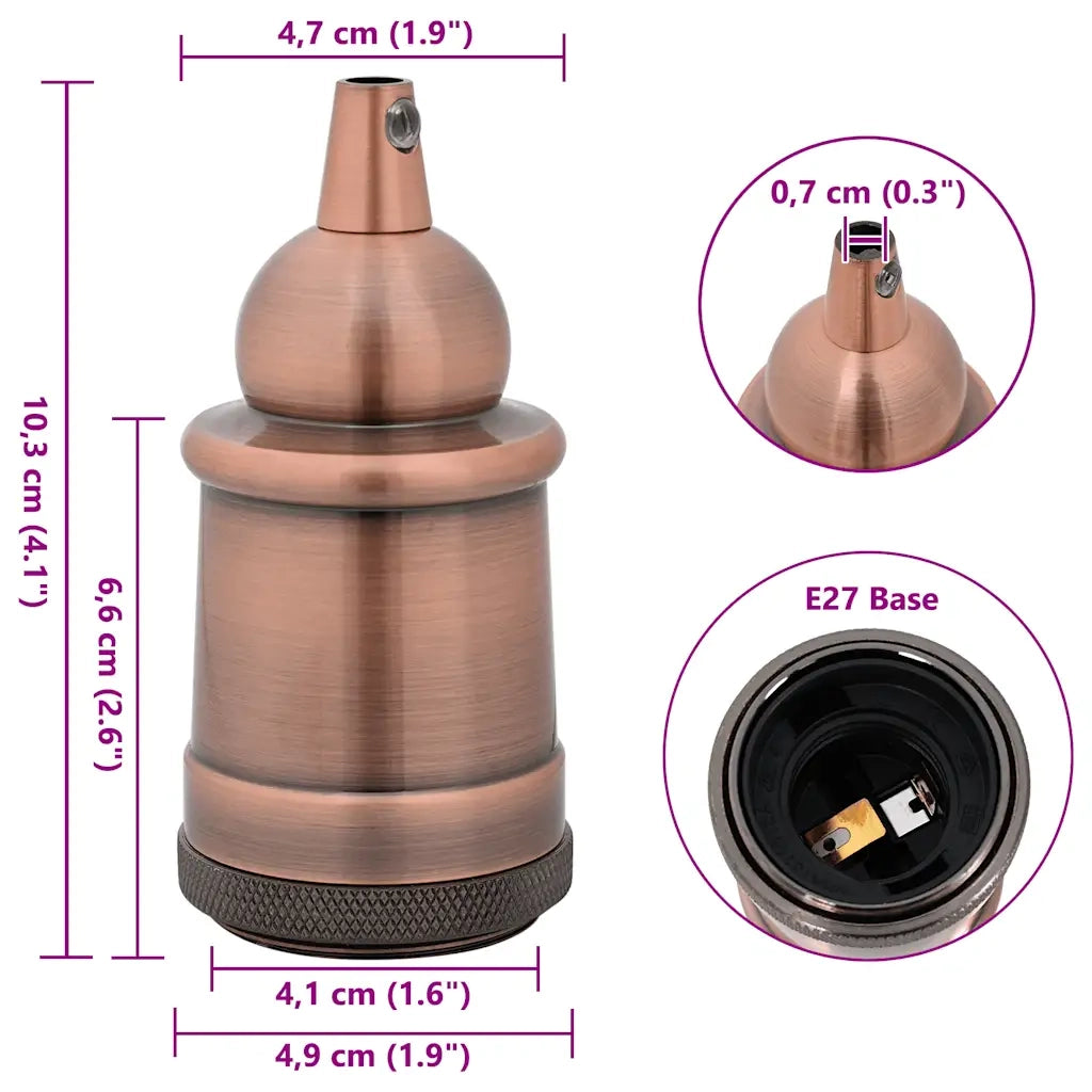 Portalampade 2 pz Rosso Bronzo E27 CFW8800963