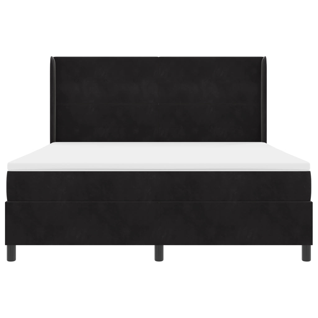 Letto a Box con Materasso e LED Nero 180x200 cm Velluto