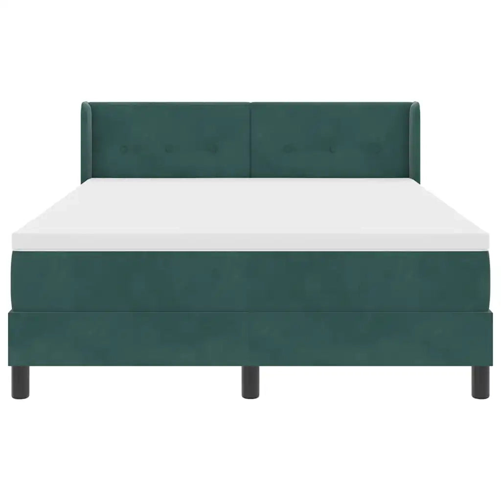 Letto a molle con materasso Verde Scuro 200 x 160 cm Poliestere