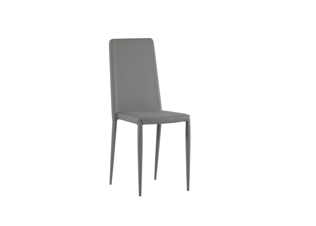 Cleo - Sedia in ecopelle grigia 4 pz