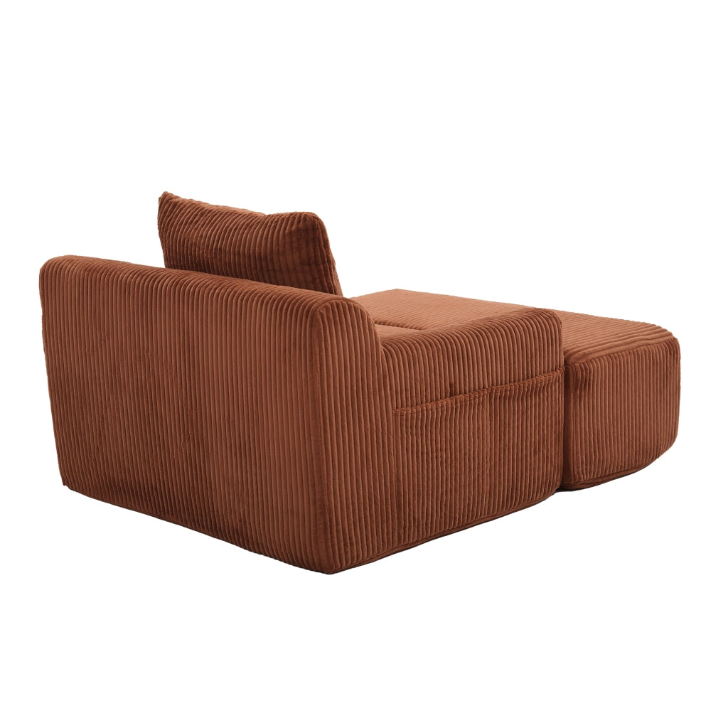 Poltrona Relax Oversize ¨C MINIMAL ¨C Velluto a Coste, Cuscino, Tasche Laterali