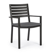Set di 4 Sedie da Esterno in Alluminio con Braccioli e Cuscino - HEAVENLY