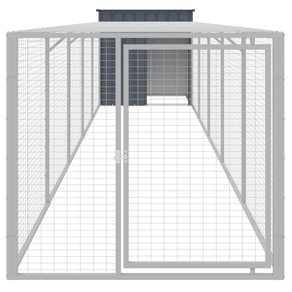 Recinto per pollaio con recinto per galline 110 x 609 x 110 cm in acciaio zincato antracite 02_0043942