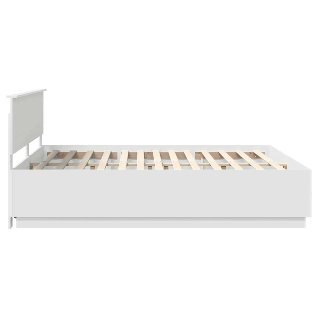 Letto matrimoniale | Letto per adulti | Struttura del letto Bianco 200 x 200 cm Legno multistrato
