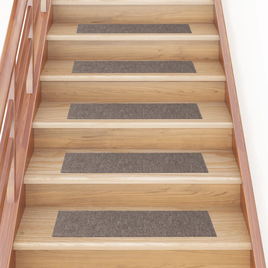Tappetini per scale autoadesivi 15 pz 76x20 cm beige rettangolari 326933