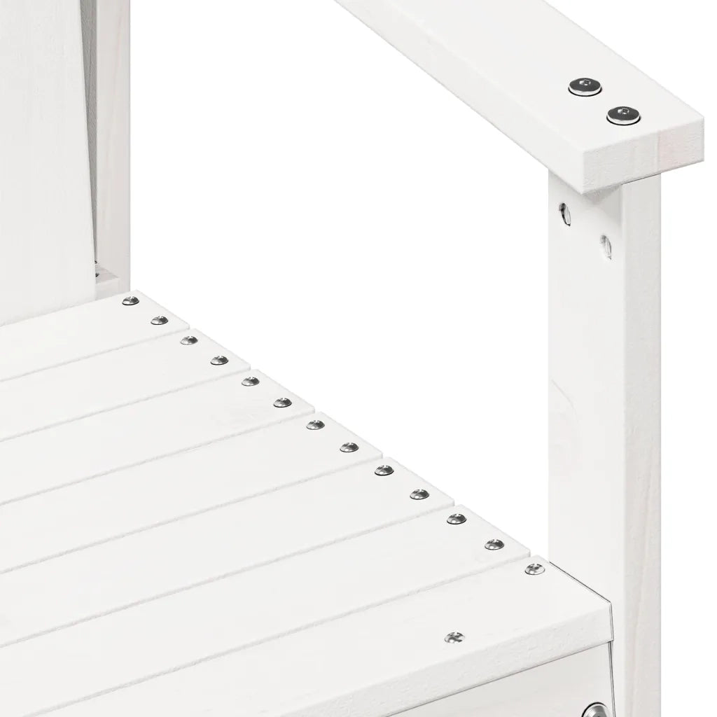 Set Salotto da Giardino 3 pz | Set di Mobili da Esterno Bianco in Legno Massello di Pino